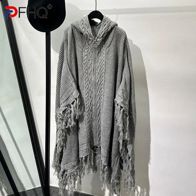 PFHQ Autumn Winter Darkwear Niche Loose Sweater Rough Edges Fashionable Worn Out Style Knitted Pullover 21Z7757