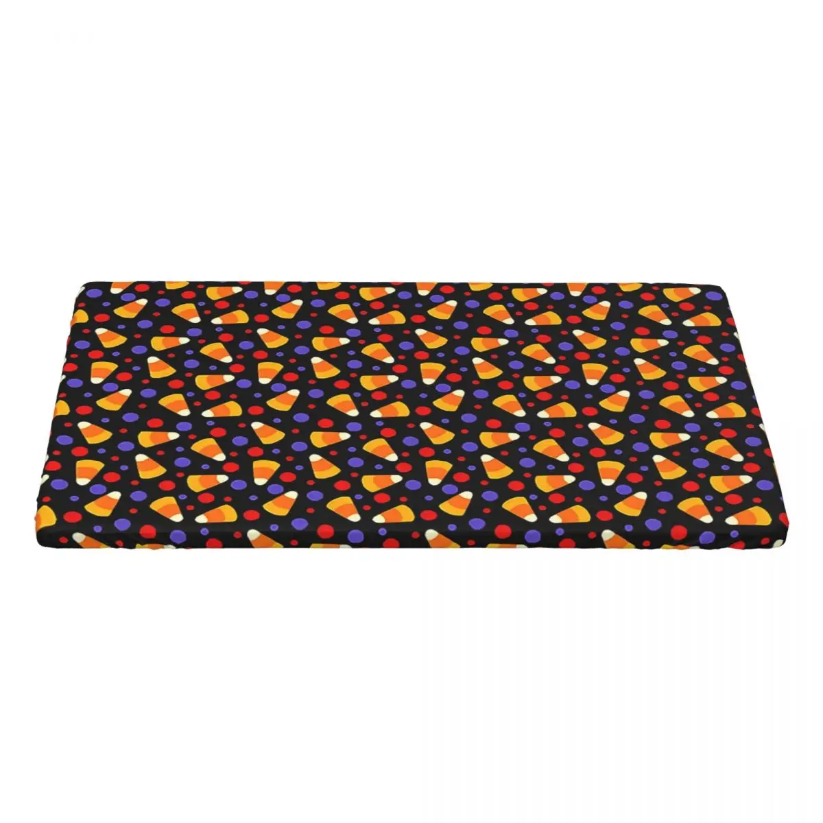 Custom Rectangular Waterproof Oil-Proof Halloween Candy Corn Black Witchful Thinking Tablecloth Table Covers 4FT Fit Table Cloth