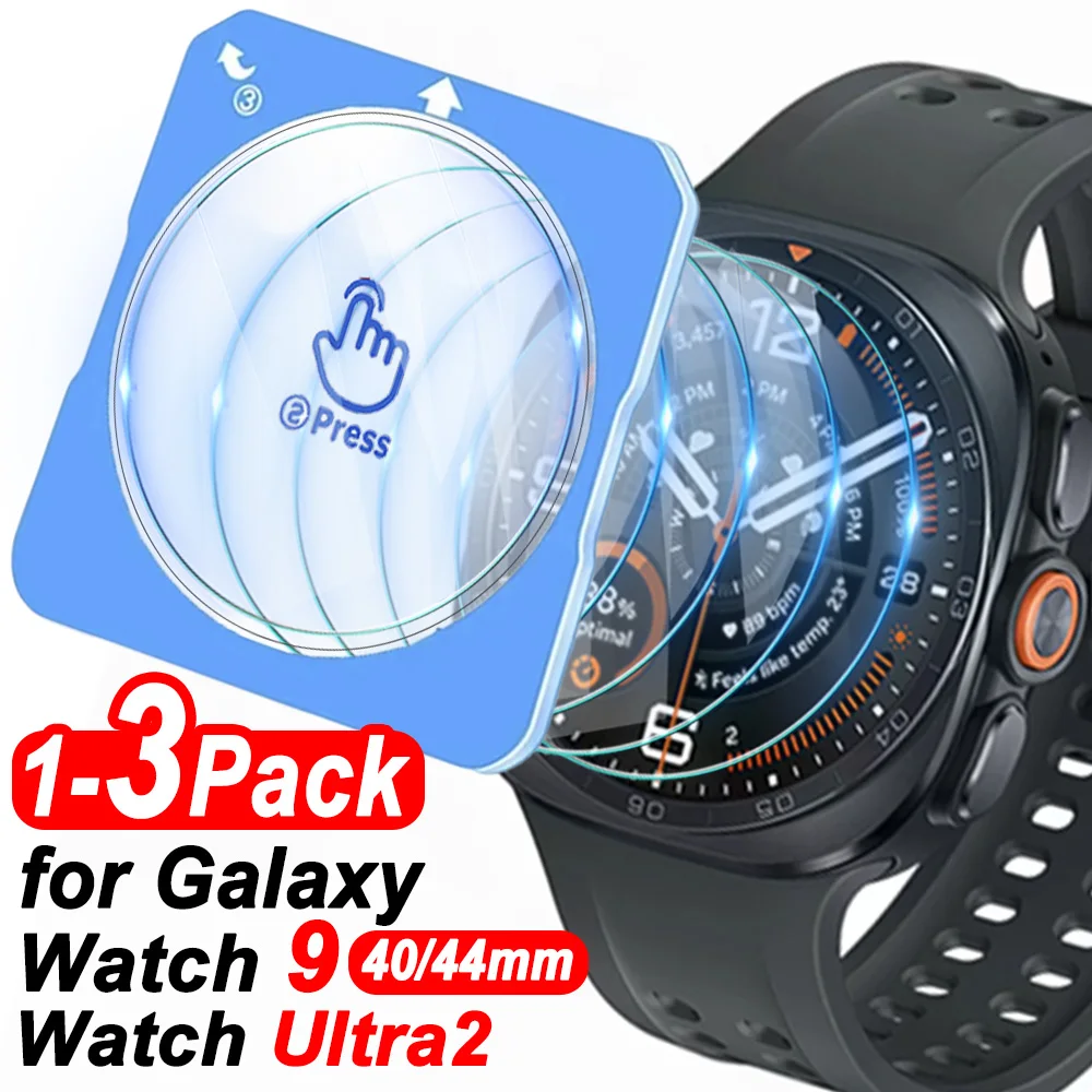 1-3Pack HD Films for Galaxy Watch Ultra2 Easy Installation Tempered Glass Screen Protector for Samsung Galaxy Watch 9 40mm/44mm