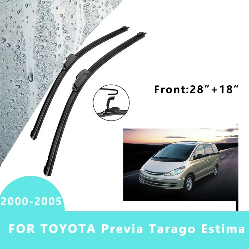 

Front Windscreen Wiper Blades Windshield Window Accessories 2PCS for TOYOTA Previa Tarago Estima 2000-2005 28"+18“