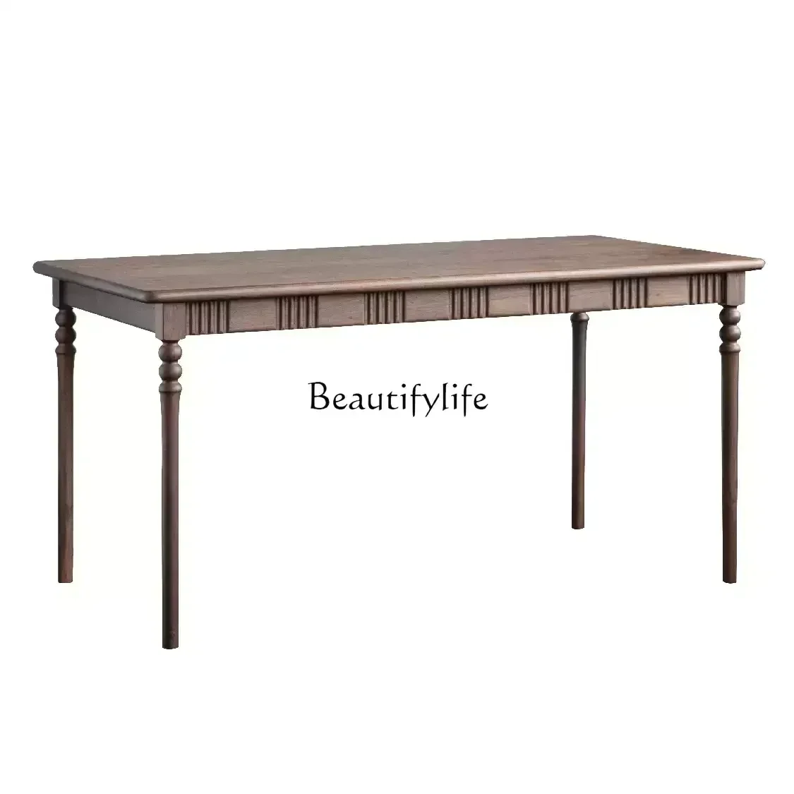 

FG44Nordic dining table household small apartment black walnut solid wood modern simple dining table