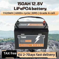 12.8V 150A LiFePO4 Battery Pack Grade A 6000+ Cycles Lithium Batter 12V 150A Built in BMS For Solar RV Boat off-grid Batteries