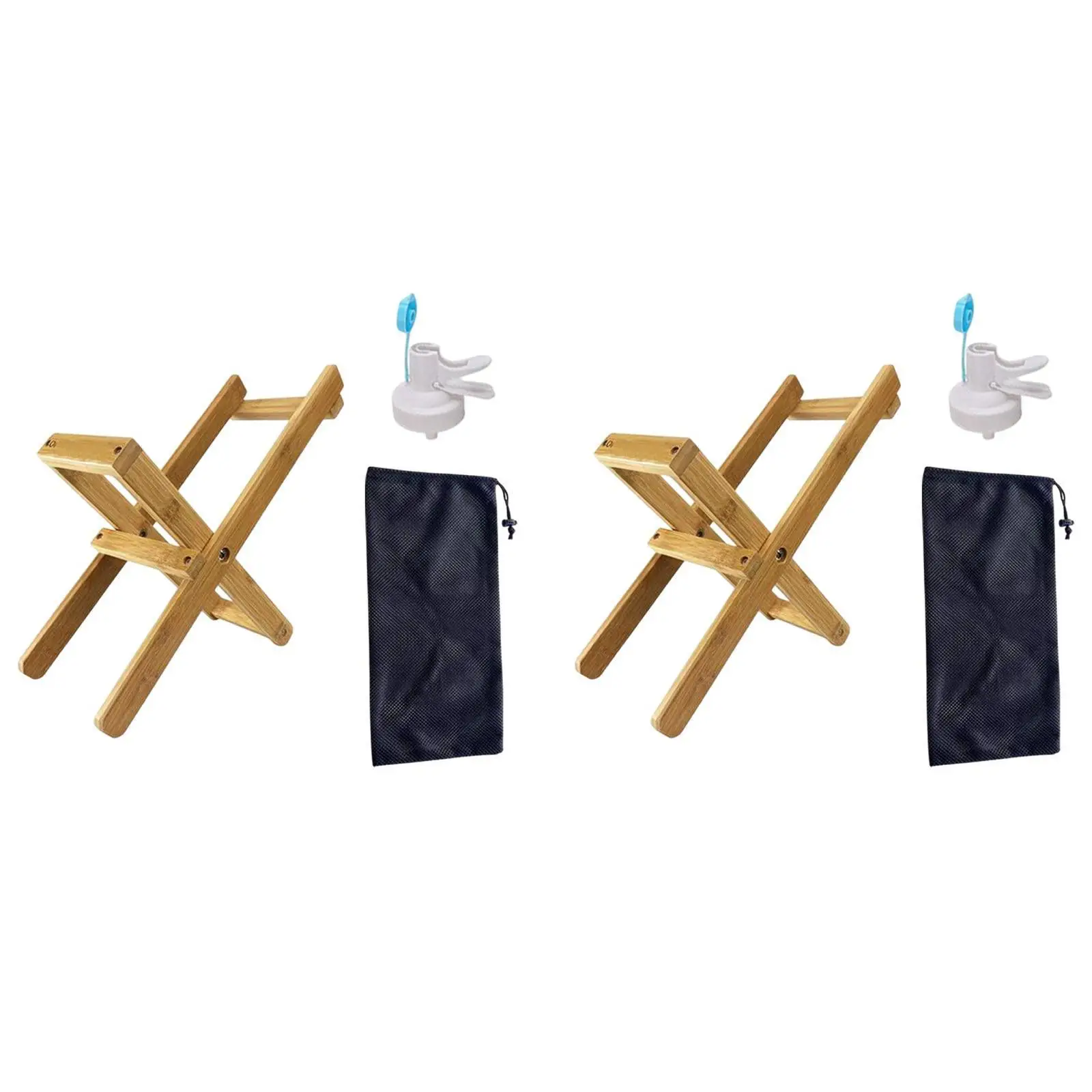 

Water Jug Stand Portable Storage Foldable with Carry Bag Bamboo Water Dispenser Stand for Outdoor Indoor Picnic Kitchen Camping