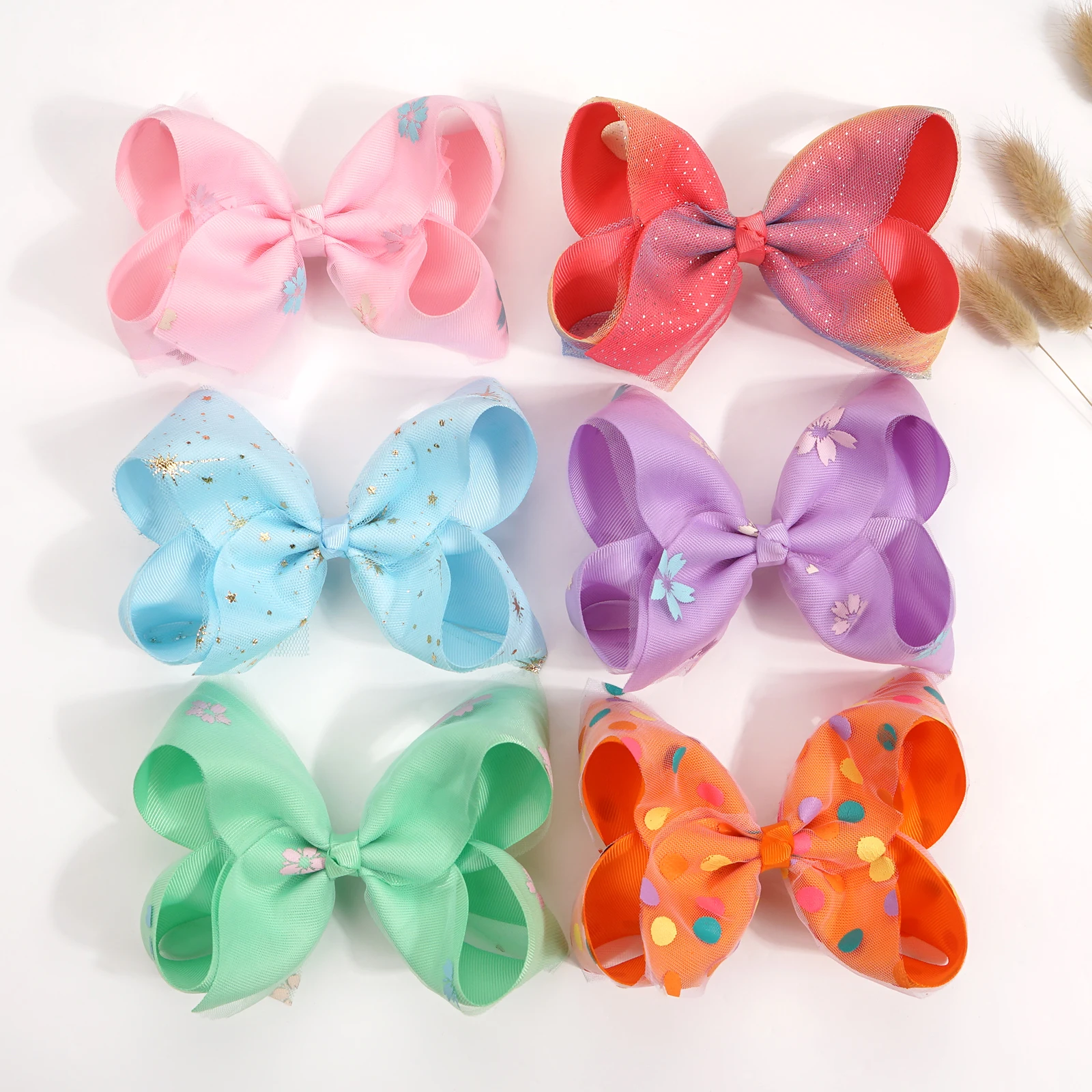 6 Inch Double Bows for Girls Big Grosgrain Girls 6\