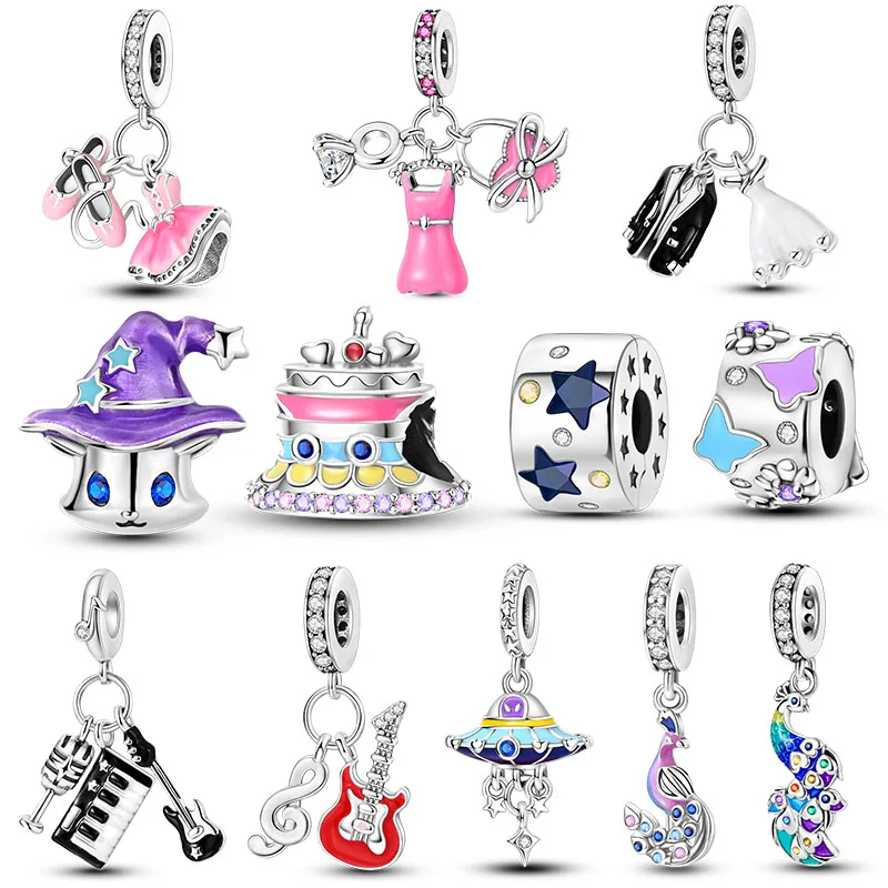 

Посеребренные подвески 925, бусины, подходят для оригинального браслета, изготовление модных ювелирных изделий своими руками