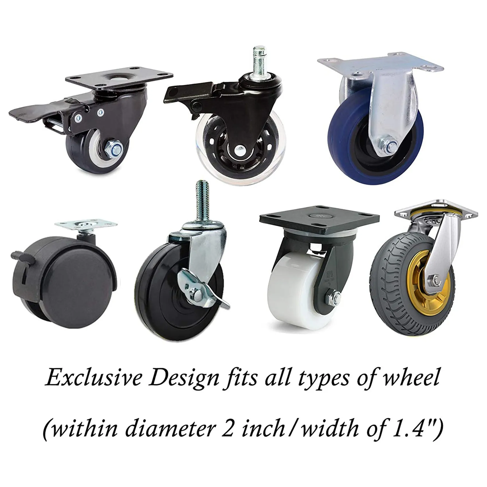 Rolhas de Cama para Todos os Pisos e Rodas, Rolha de Móveis, Copos Caster, Sofás e Camas, Pacote 4