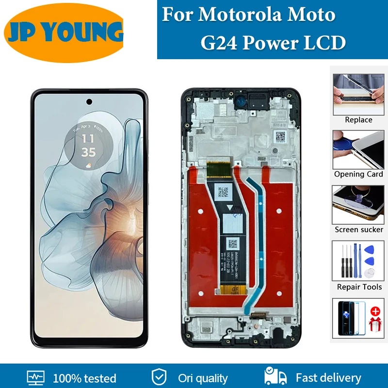 

6.56" Original LCD For Motorola Moto G24 Power LCD Display Touch Panel Digitizer Assembly For Moto G24 Power Screen Replacement