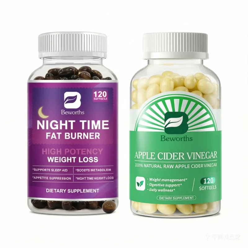 

HOT 2Pcs Night Apple Cider Vinegar Capsules for Digestion,Detox,Immune-Powerful Cleanser & Appetite Suppressant