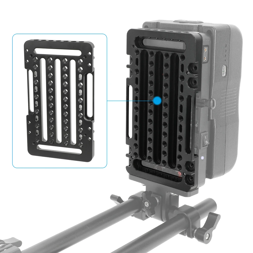 CAMVATE Placa de queso multiusos para placa de batería con montaje en V/patrones VESA de 75 y 100 mm Monitor Cámara Soporte PlatformBaseplat