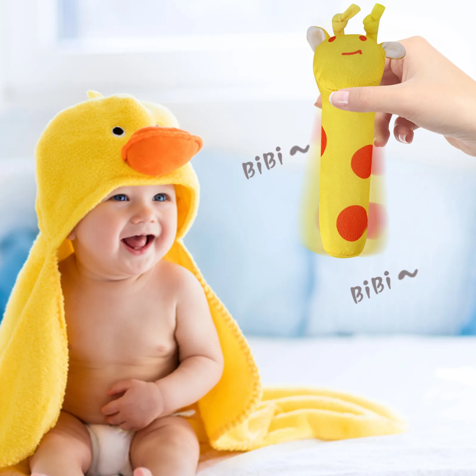 Newborn Baby Toys Soft Baby Rattles Shaker Infant Developmental Hand Grip Baby Toys Cute Stuffed Animal With Sound Newborn Gift