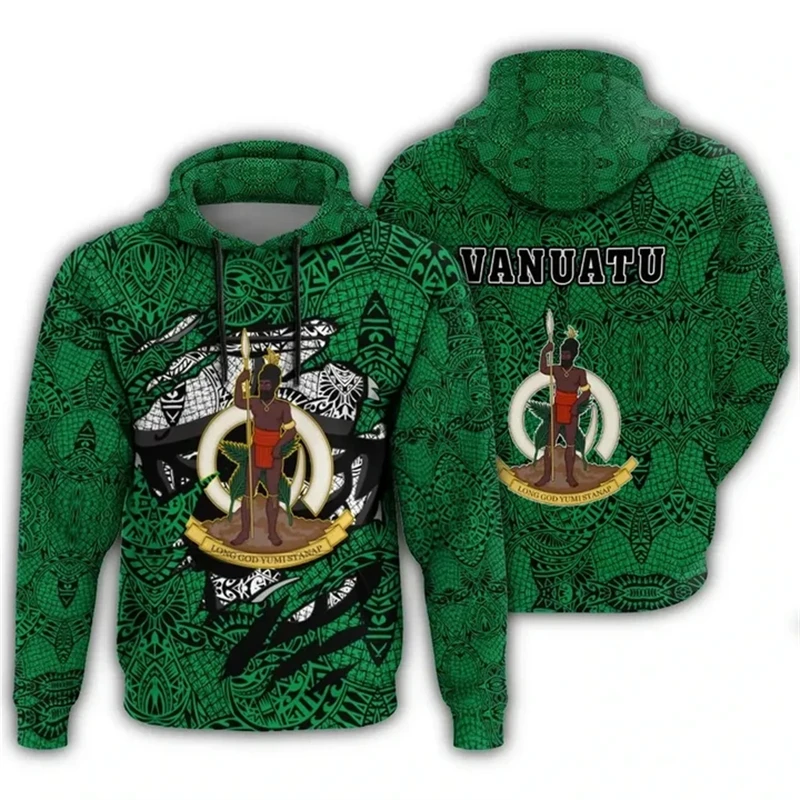 Vanuatu Flag Map Graphic Hooded Sweatshirts VU National Emblem Hoodie For Men Clothes Casual Male Hoody Sport Boy Pullovers 2024