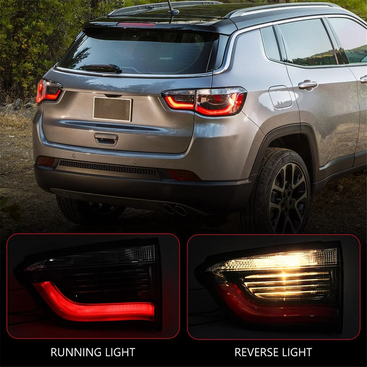 #83R Automotive Parts & Accessories,For Jeep Compass Taillight Tail lamp Brake Lamp Assembly Left,Black & Red