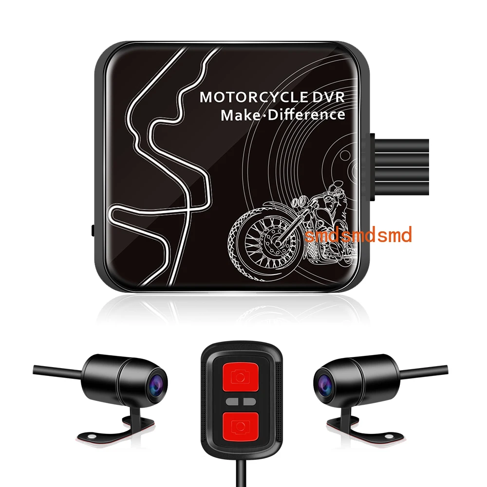 VSYS Dual Motorcycle DVR 1080P Action Camera Recorder Front & Rearview Waterproof Motorcycle Dash Cam Black Night Vision Box