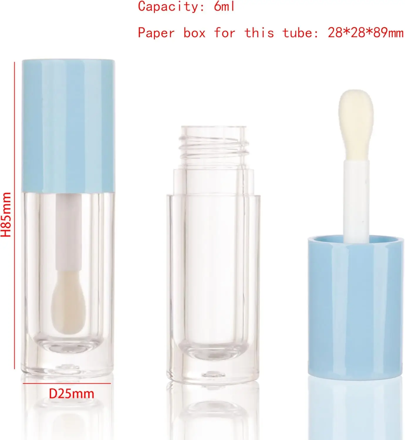 10 Stück DIY Lippenbalsam-Tubenbehälter mit Deckel, leere nachfüllbare transparente Lippenstiftflasche, Lipgloss-Tube, Kosmetik-Probenbehälter – Detail 6