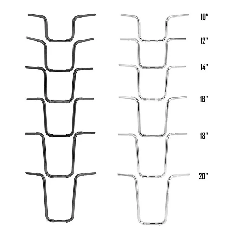 

Motorcycle 10" 12" 14" 16" 18" 20" Rise 1.25" Ape Hanger Handlebar For Harley Sportster FLST FXST