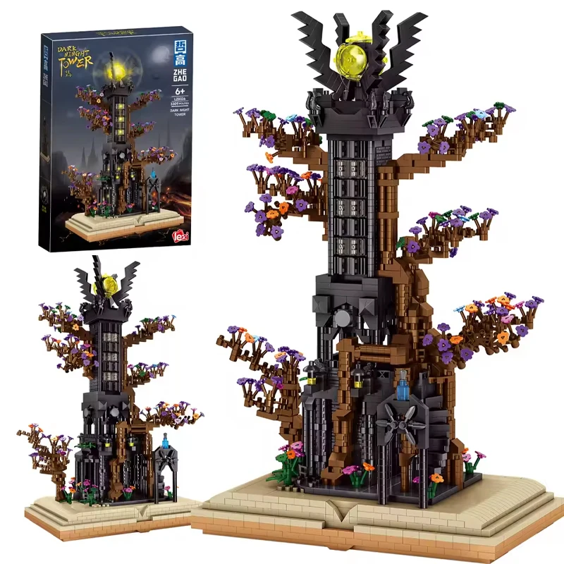 

330PCS Movie Magic Gastle on Book Lord Rings Sauron Eye Building Blocks Set Light Assemble Bricks Toys Kids Adult For Gift