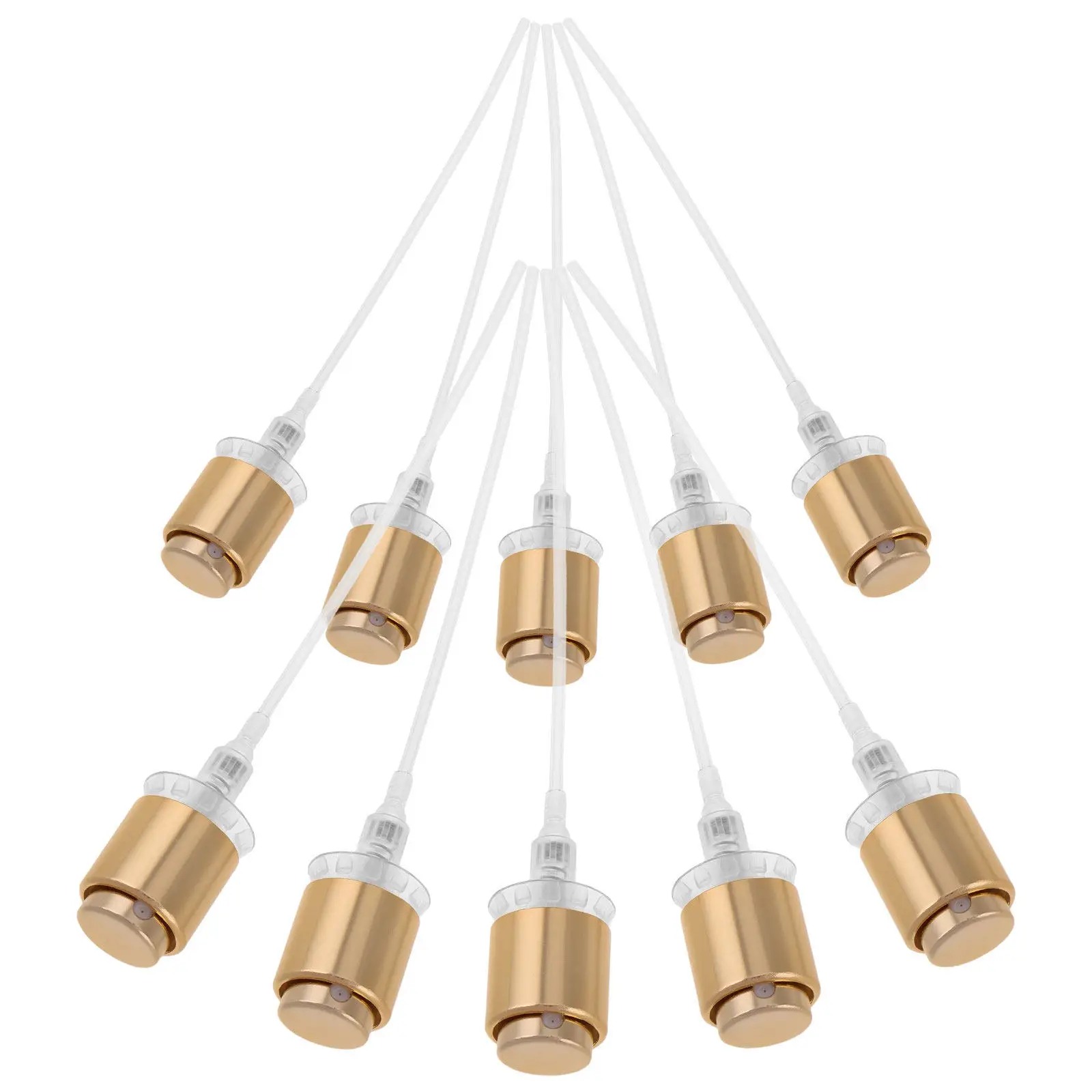 12Pcs Luxury Gold Edge Perfume Nozzle Spray Pump Head for Travel Refillable Bottle Fine Mist Plastic
