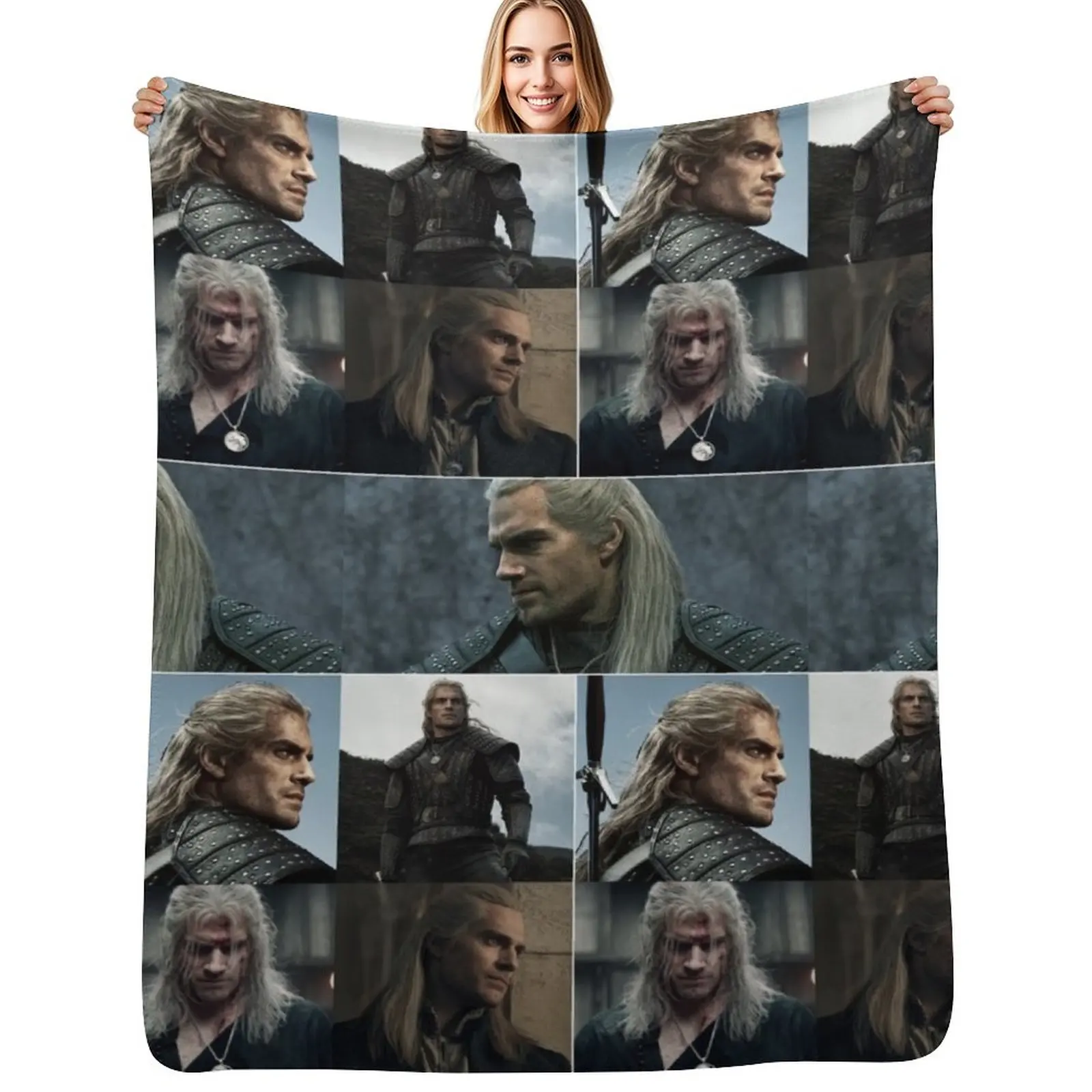 Henry Cavill British actor Novel Character Adaptation Photos Compilation Collage - 1 Throw Blanket Sofas Designers Blankets