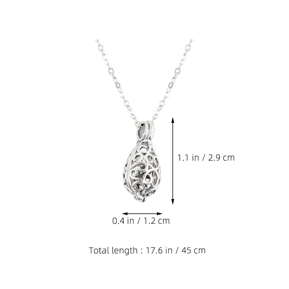 2Sets Teardrop Diffuser Necklace for Women Hollow Aromatherapy Pendant Essential Oil Jewelry Volcanic Stone Lightweight