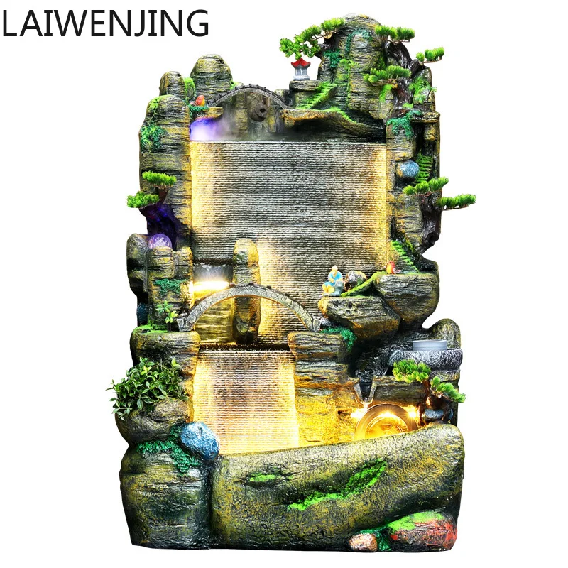 

HLZ Pastoral Style Rockery Water Flow Ornament Circulating Water Courtyard Landscape Floor-standing Landscape