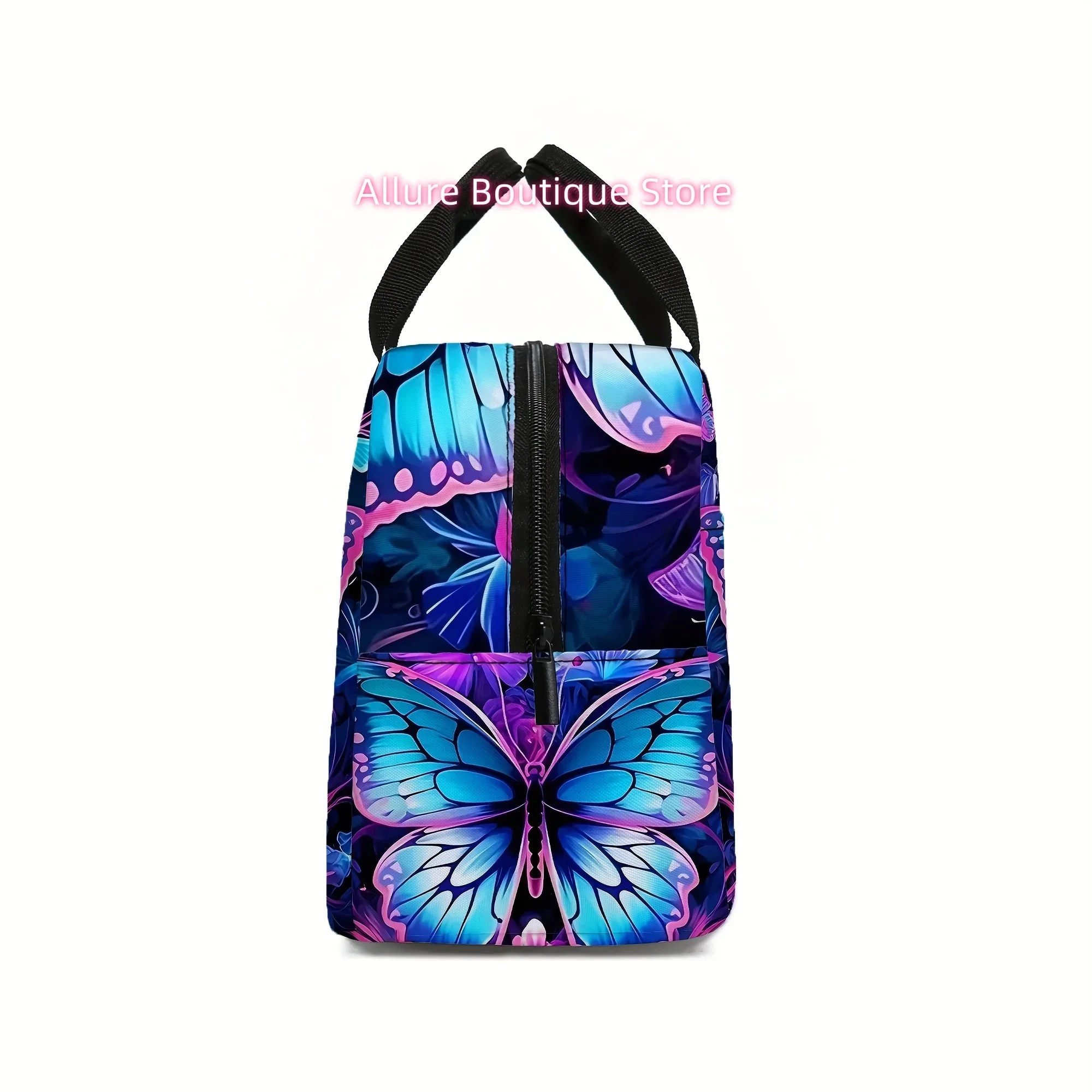 Lunch Bag with Butterfly Design, Insulated Tote for Work, Travel, And Picnics, Suitable for Back to School, Safe for Non-Food It