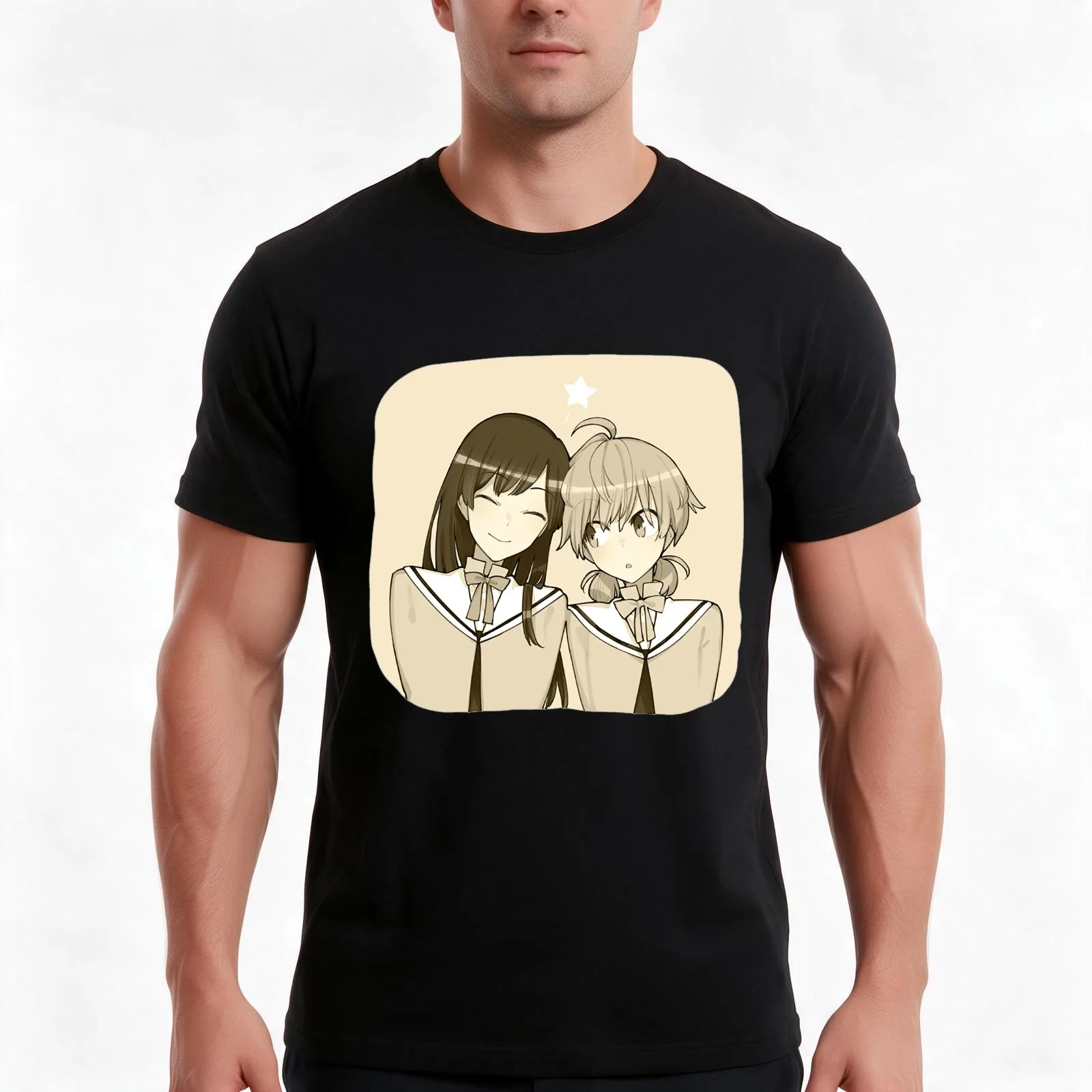 Yuu & Nanami - Bloom Into You T-Shirt Summer Casual Cotton Tee Oversized Streetwear Tops Vintage Graphic Print 100% Cotton