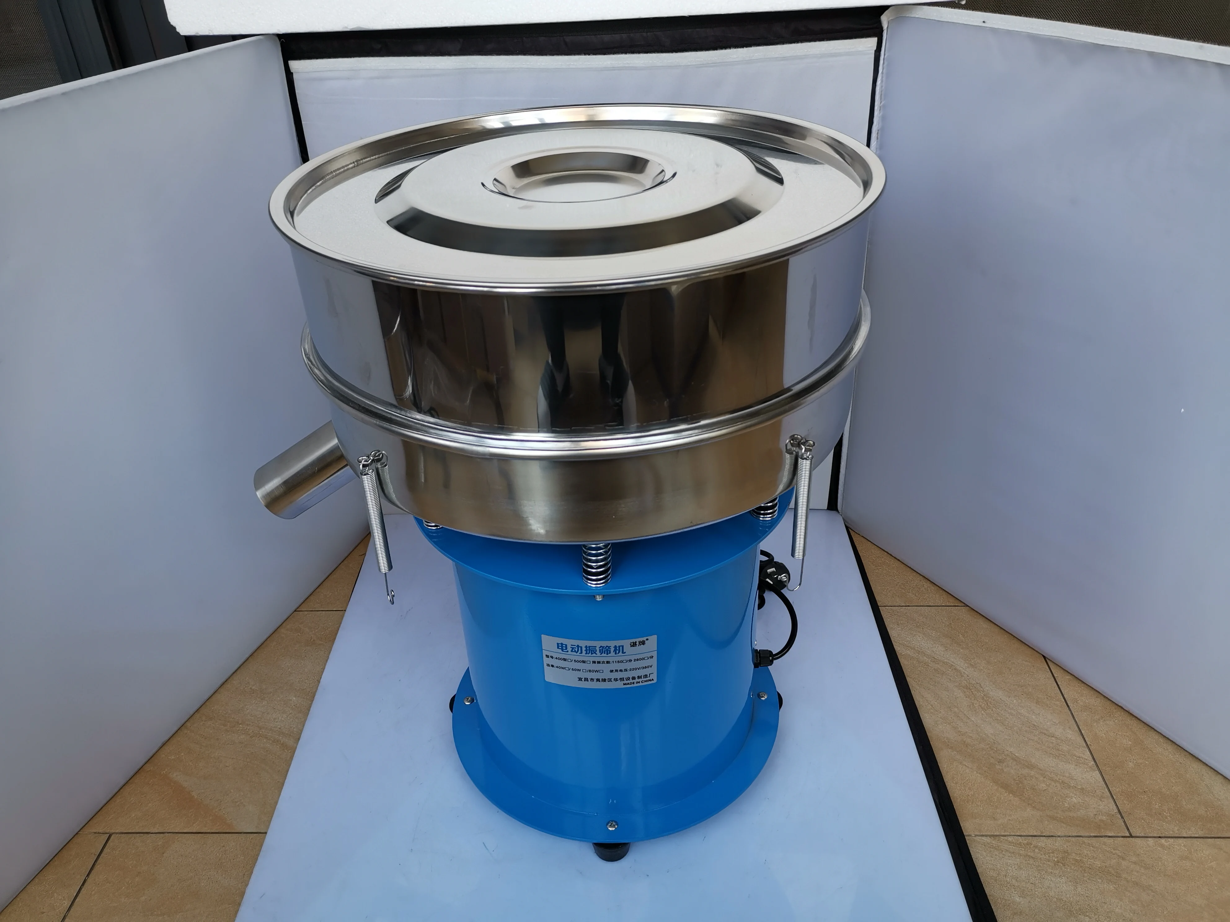 

400mm model electric Vibration screen machine, sieving powder machine, Electrostatic spray powder Vibration screening machine