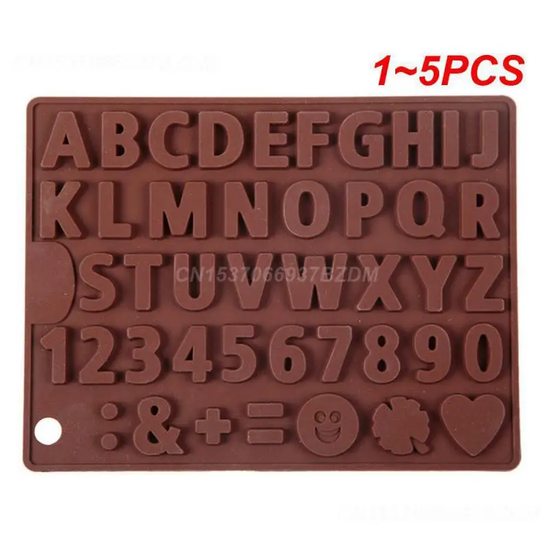 1~5PCS English Letter Silicone Chocolate Mold Alphanumeric Candy Biscuit Jelly Ice Baking Mould Cake Decor Soap Candle Making