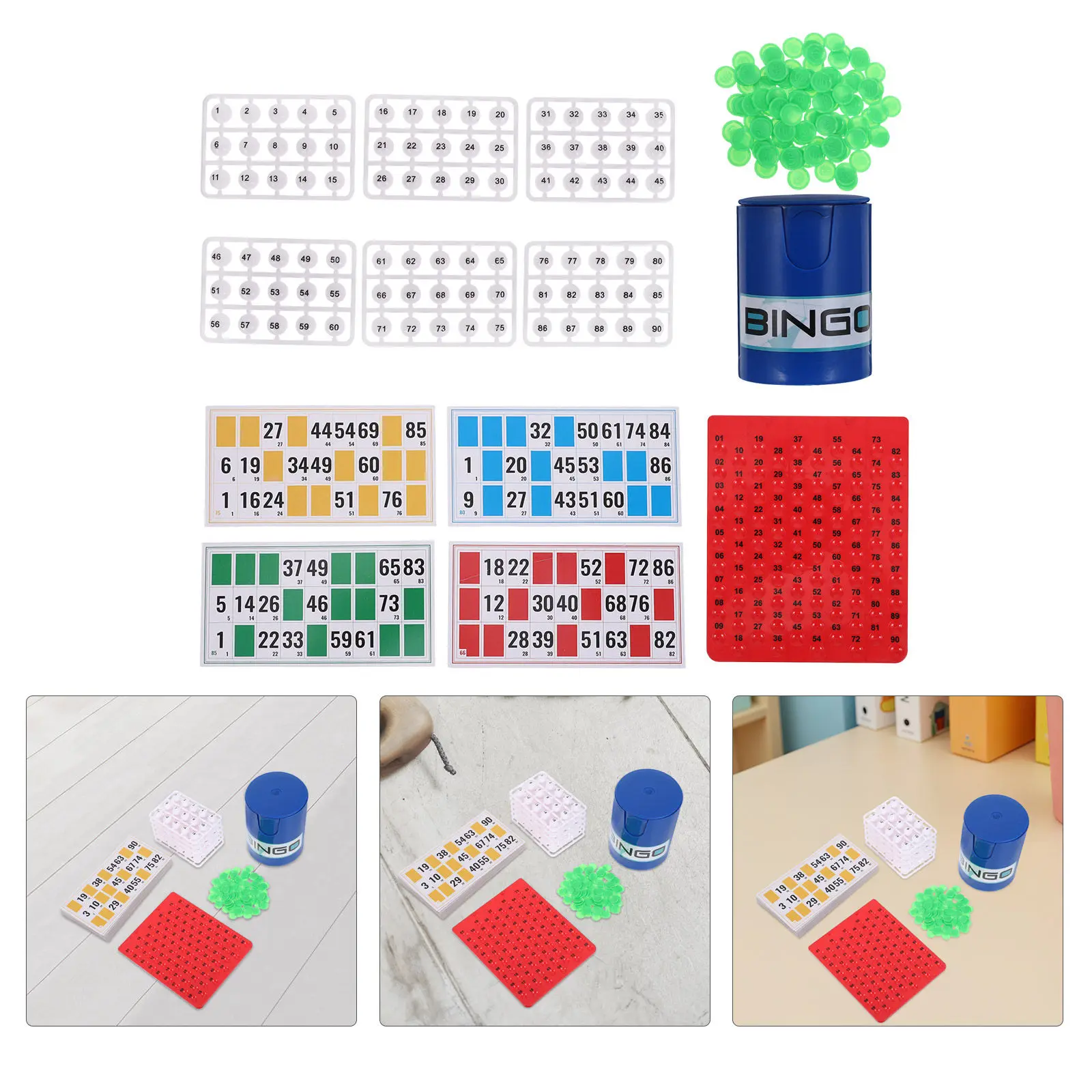 

1Set Family Bingo Game for Kids Color Match Fast Reaction Board Game 90 Beads 48 Cards 1 Board Portable Educational Birthday