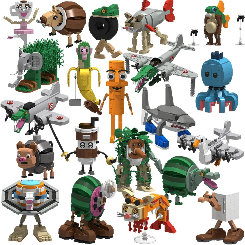 

Brainrot Bricks Tung Tung Sahur Figures Tralalero Tralala Building Blocks Toys for Boys Birthday Gifts