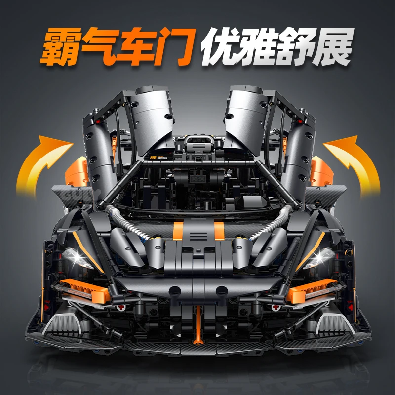 En STOCK 10646 MOC técnico 1:8 RC coche deportivo Senna bloques de construcción modelos de ensamblaje juguetes para niños conjunto de regalo de Navidad