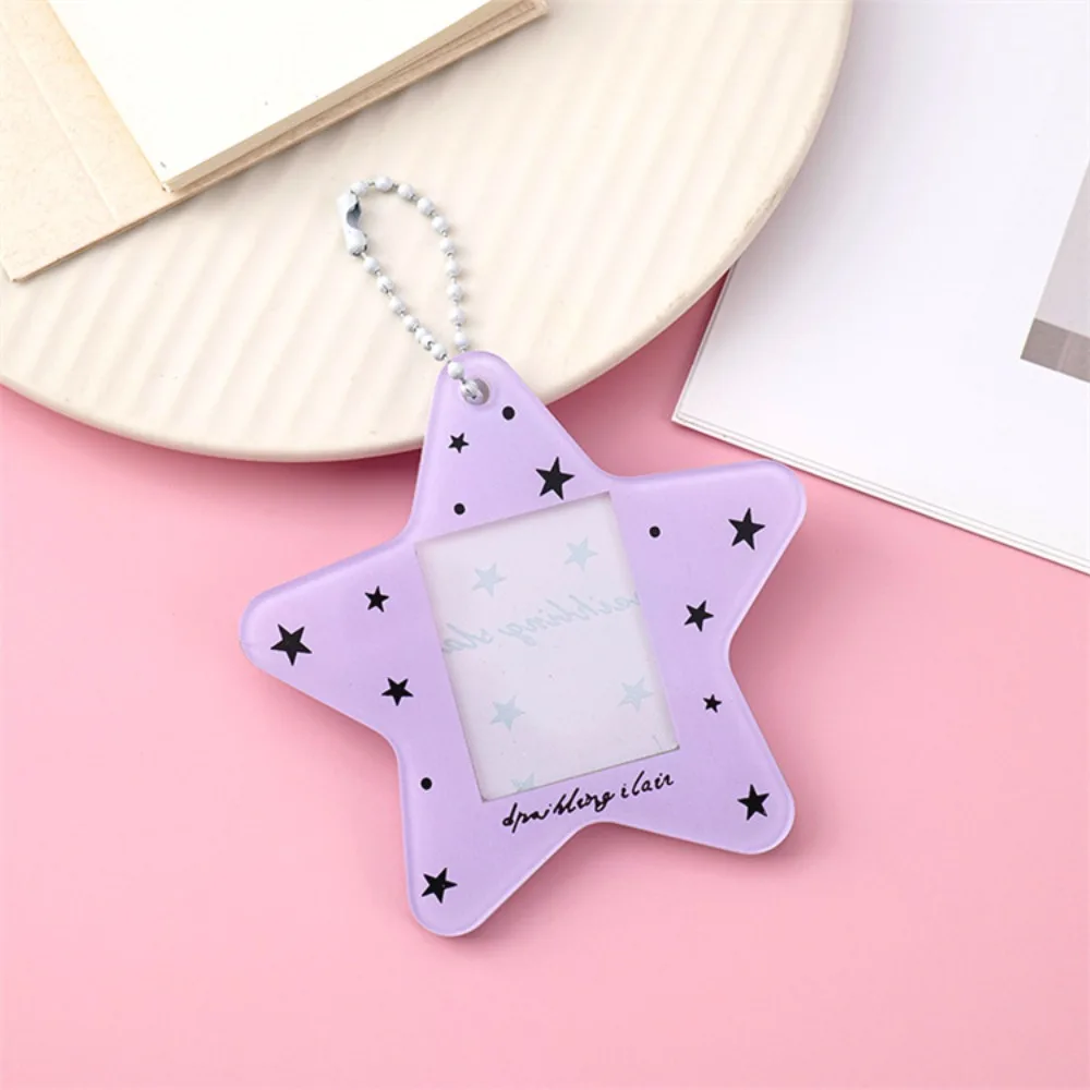 Instagram Cute Star One Inch Acrylic Keychain Decoration Card Cover ID Photo Chaser Hanging Small Card Photo Storage Pendant