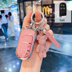 Diamond Pink Style for Jeep Renegade Compass 4 Button Remote Smart Car Key Case Cover Holder Fob Keychain Accessories
