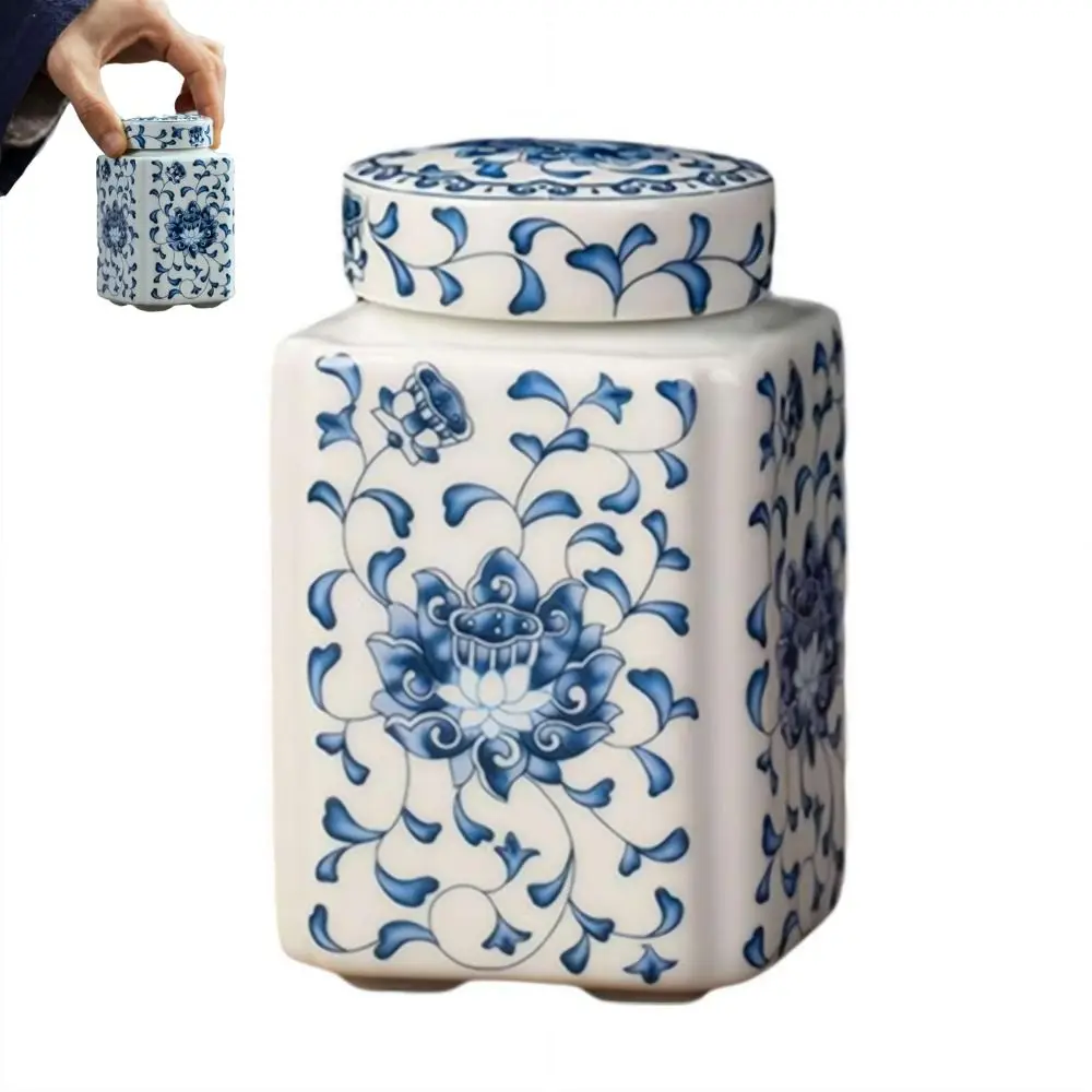 

Kitchen Seasoning Ceramic Tea Pot Traditional Chinese with Lid Airtight Food Storage Containers Reusable Pantry Organization
