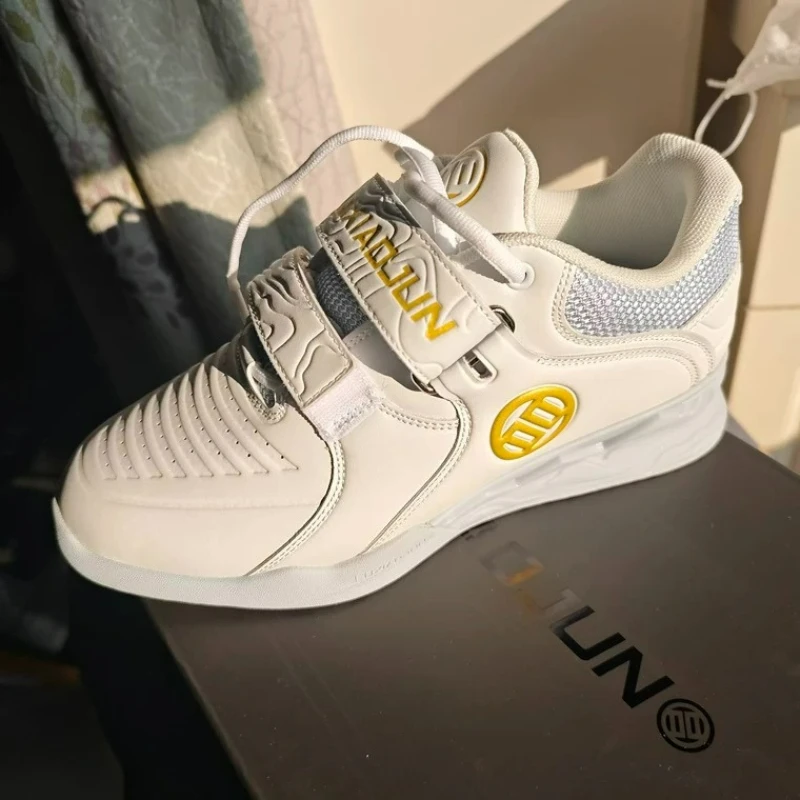 Classic Brand Squat Hard Pull Shoes Couples Designer Indoor Gym Shoe Unisex White Leather Weight Lifting Training Shoe Couples