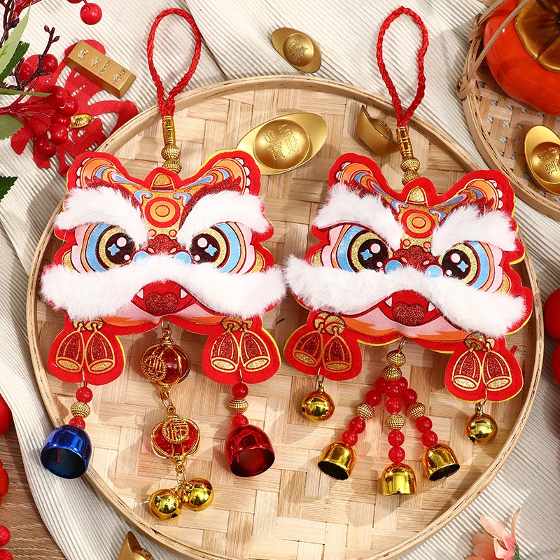 Cute Chinese New Year Decorations Snake Year Pendant Spring Festival Lion Dance Pendant Happy New Year Home Hanging Decoration