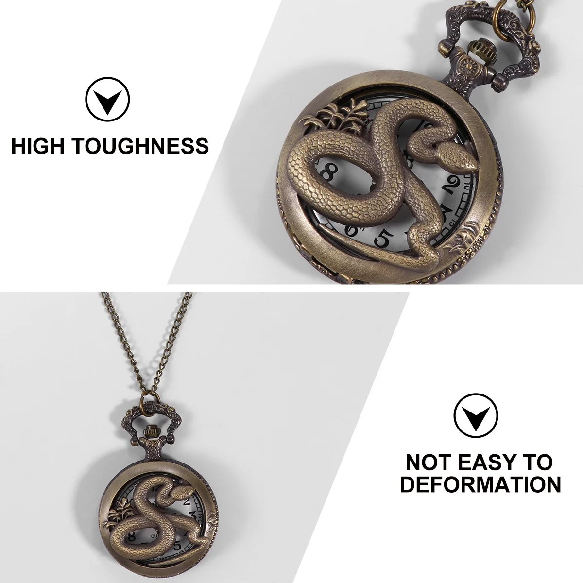 뱀의 해를 위한 1개의 빈티지 퀄츠 시계, 유니섹스 레트로 펜던트 타임피스