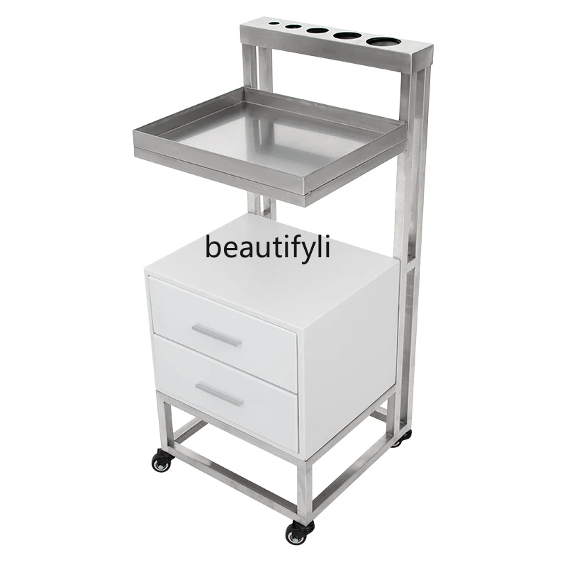 

Stainless Steel Tool Cabinet Hair Salon Trolley Drawer Multi-Function Storage Rack Movable Barber Cabinet