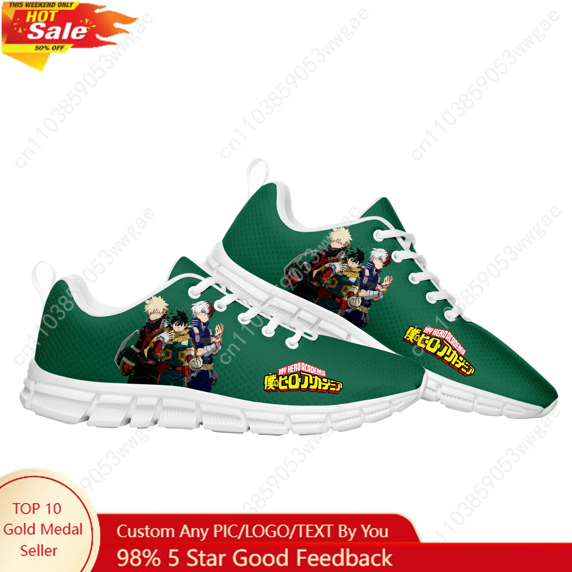 

My Hero Academia Sneaker Mens Womens Teenagers Personalized Sports Shoes Casual Comfortable High Quality Cartoon Customized Shoe