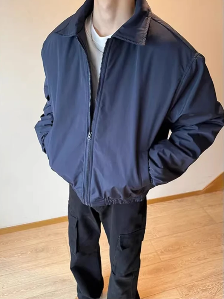 American Sle Tee-Proof  Jaet Cotton Clothes for Men Thiened Cleanfit High-End Feel Collar Cotton Coat