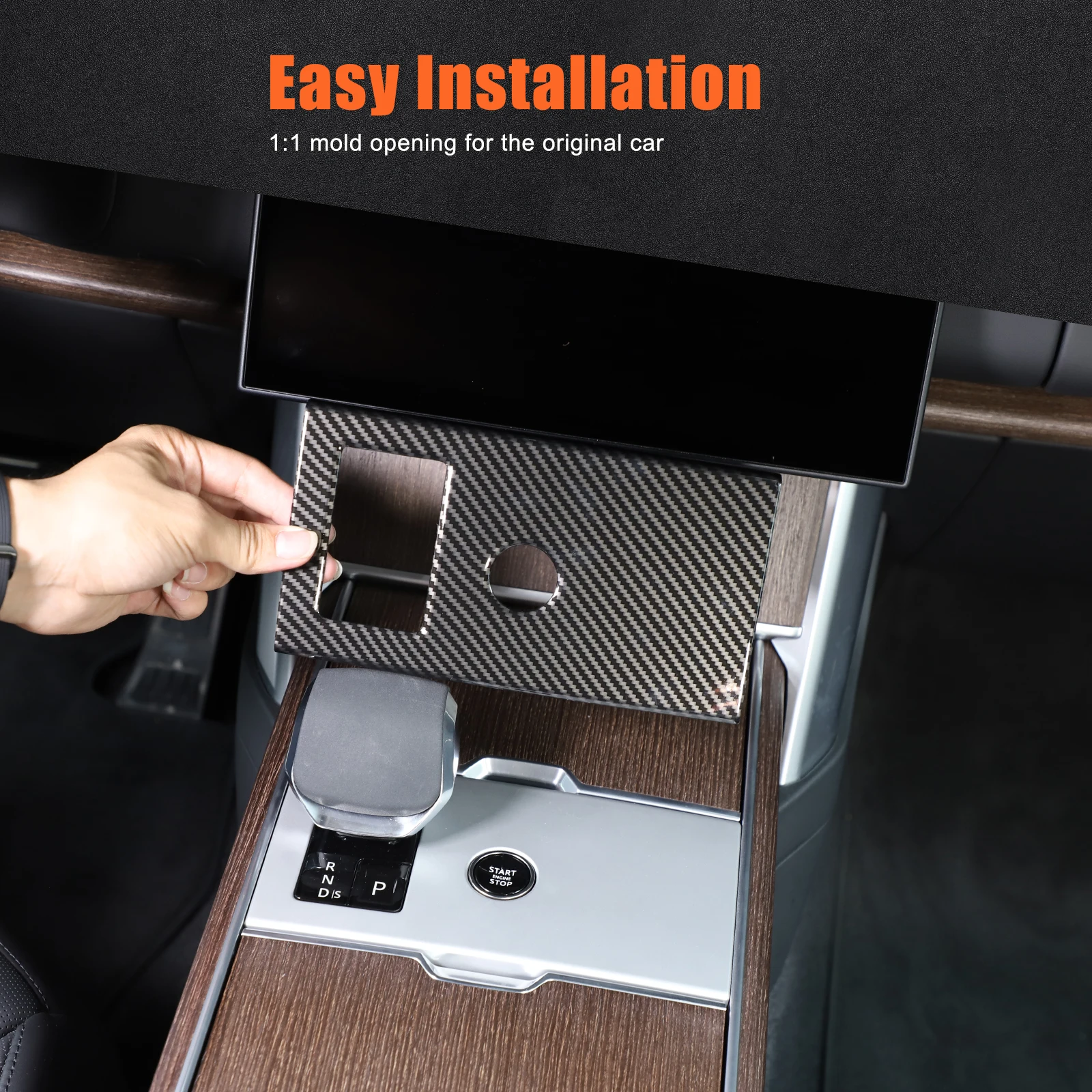 

Крышка панели переключения передач центральной консоли из углеродного волокна из АБС-пластика для Land Rover Range Rover 2024, аксессуары для автомобильного интерьера