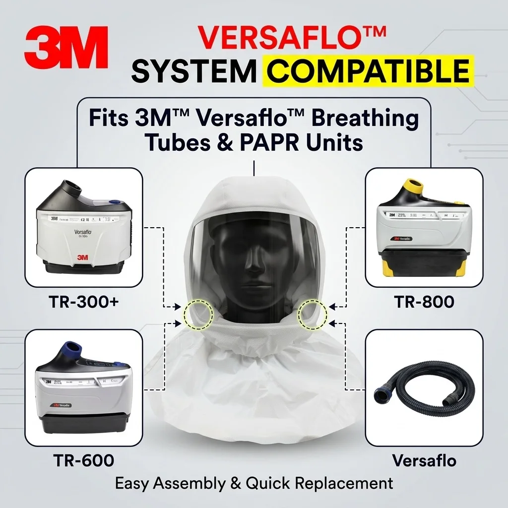 3M S-655 Hood Premium Respiratory Protection Replacement for Versaflo PAPR System TR-300 TR-600 TR-800 Air Supplied Headtop