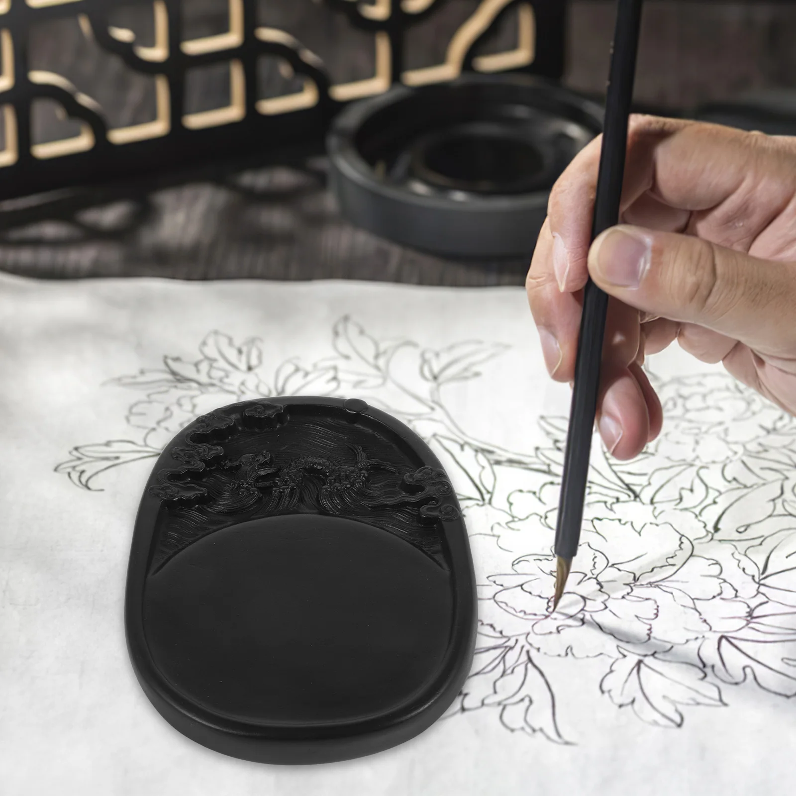 

Versatile Calligraphy Inkslab Smooth Edges Chinese Essential Accessory for Writing and Painting