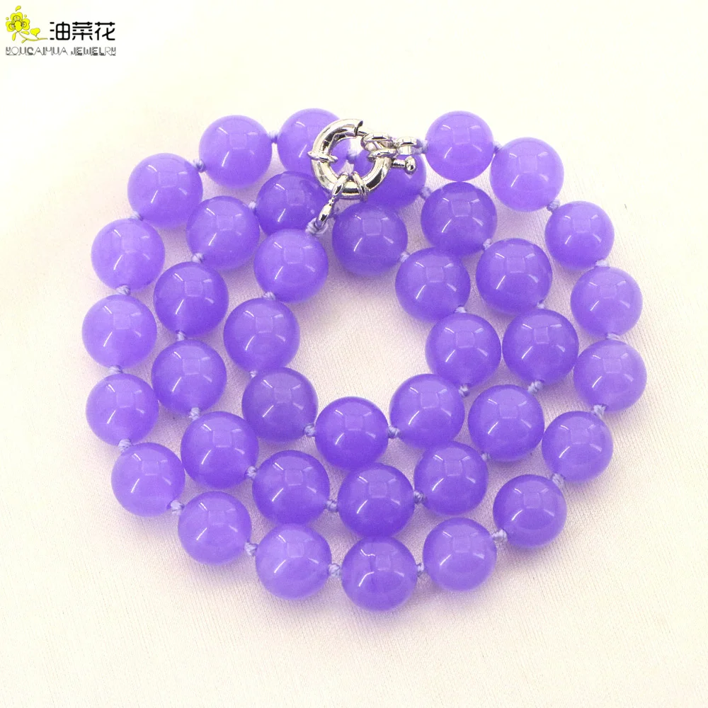 girl all-match genuine 10mm Purple Alexandrite Beads Necklace DIY Fashion Jewelry Making Design Christmas Day Gifts 18'' ZH0180