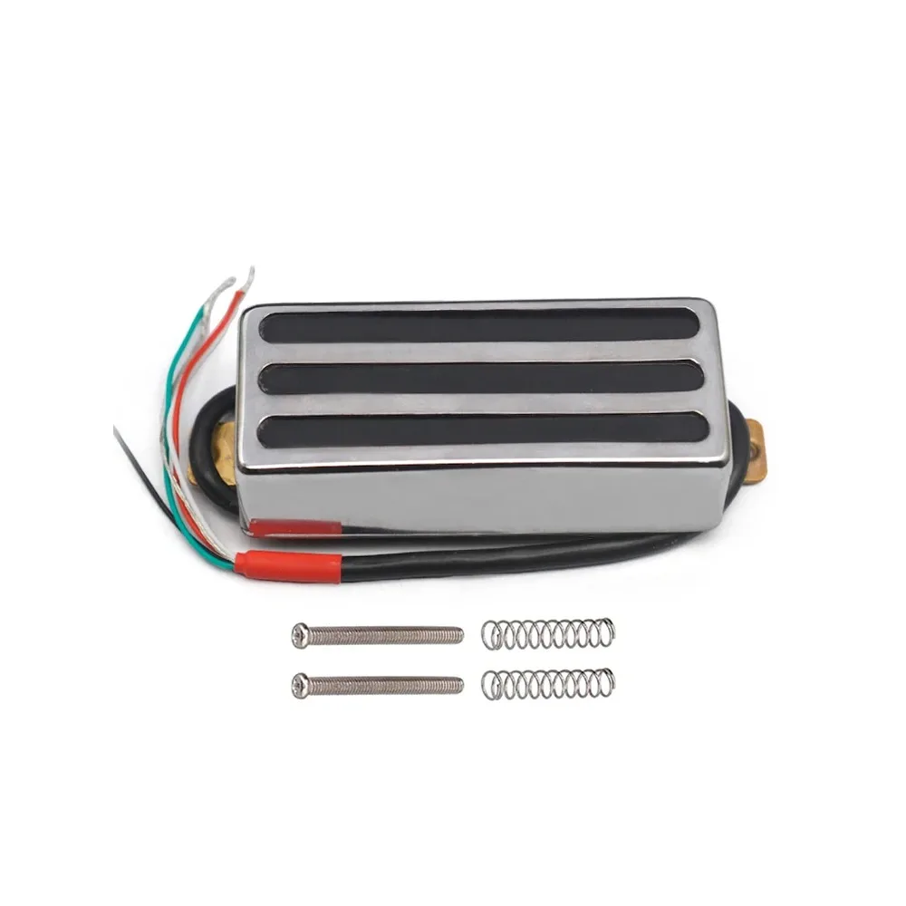 III Style Mini Humbucker 68x29MM 7.5K with 4 Conduct Cable Coil Splitting with Brass Cover for LP Style Guitar Chrome