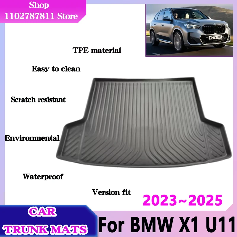 

For BMW X1 U11 U12 Accessories 2023 2024 2025 Car Trunk Floor Mats Waterproof Liner Upholstered TPE Material Protect Storage Pad