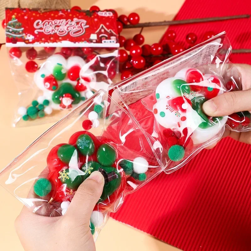 Juguete para apretar con forma de pata de gato de Navidad, pastel, pellizco blando, juguete antiestrés, recuerdo de fiesta para niños