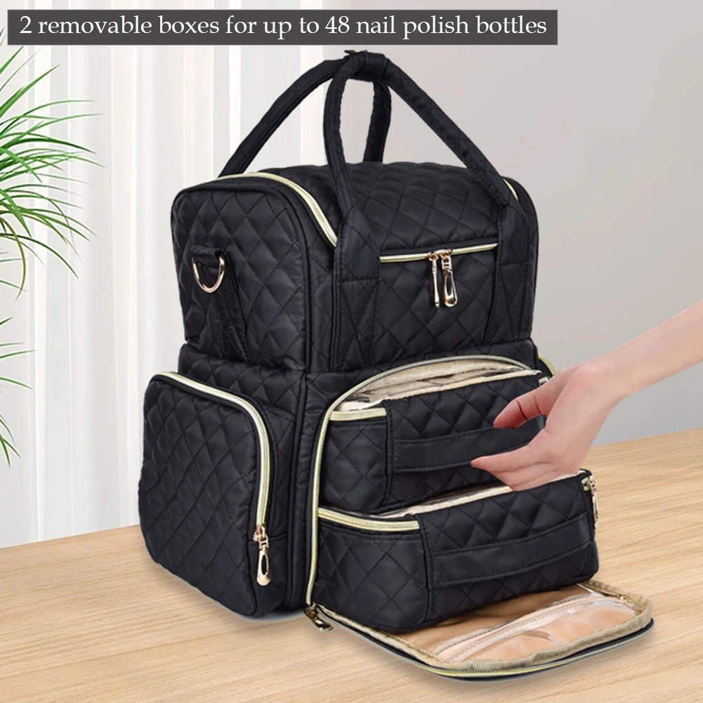 Borsa Organizer per smalto borsa portaoggetti rimovibile per smalto custodia da viaggio per accessori per unghie borsa cosmetica portatile