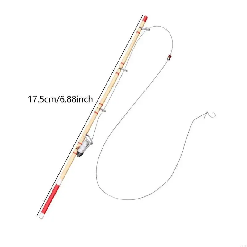 ドールハウス ミニチュア装飾釣り竿 リアルな 1/12 スケール モデル キャンプに最適 ドールハウス シーン 24BE