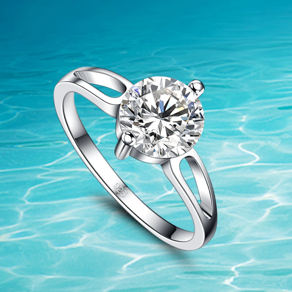 

Luxury Zircon Cut Women Wedding Rings Crystal Second-line Design Band Graceful Bridal Accessories Fashion Silver Jewelry